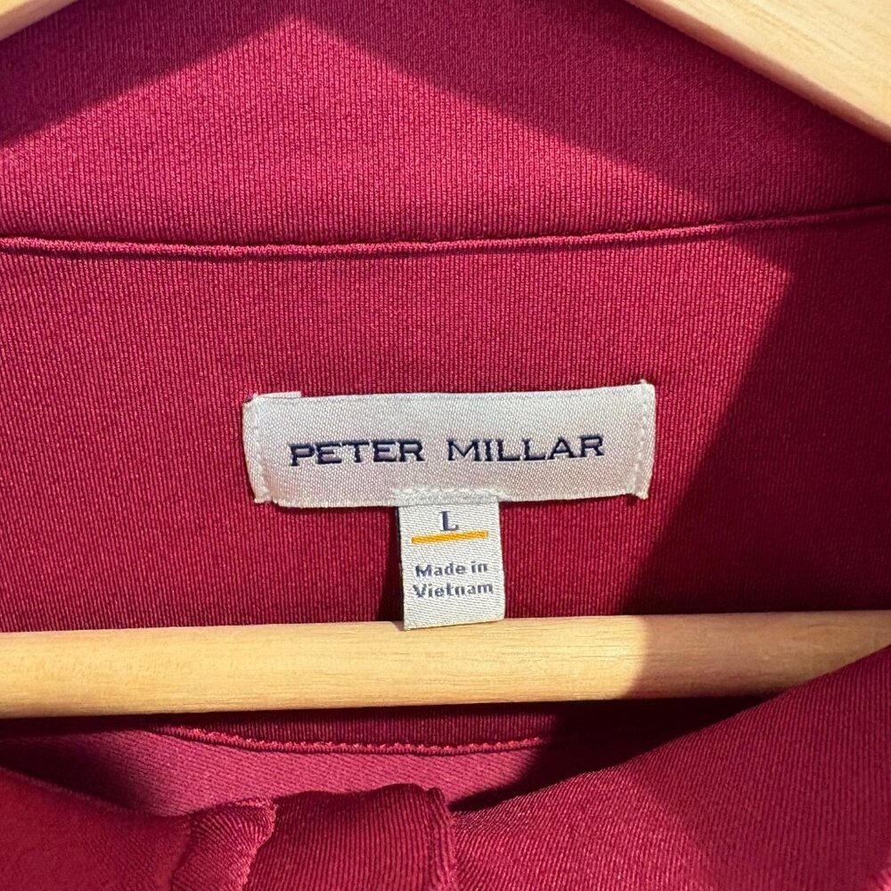 Peter Millar Performance 1/4 Pullover Maroon Big … - image 5